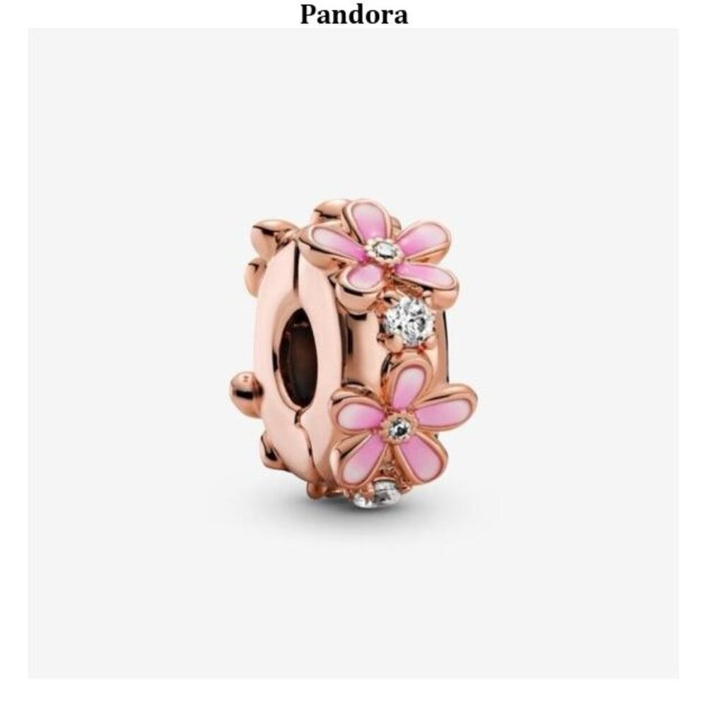 Authentic Pink Daisy Spacer Clip Charm